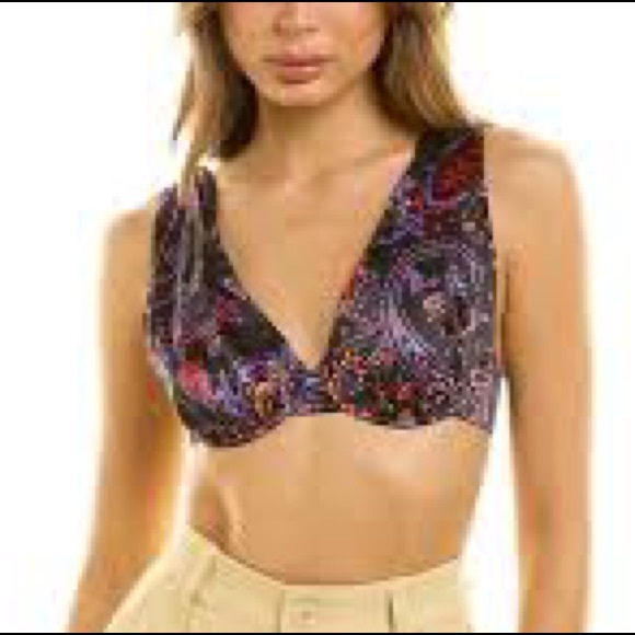 NWT Danielle Bernstein Underwire VNeck Top Paisley - Picture 3 of 3